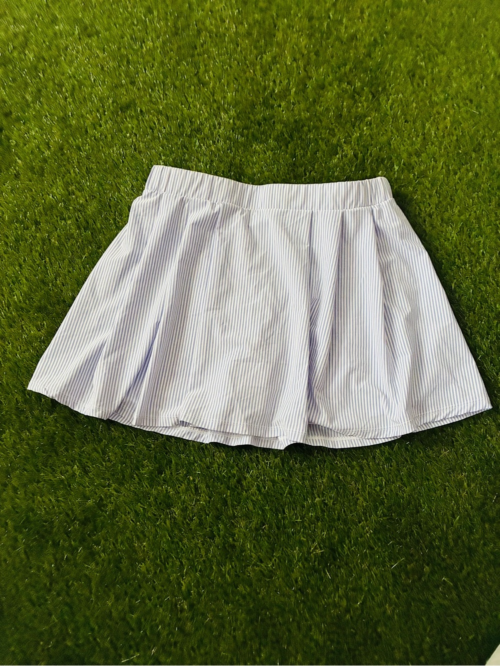 OYSHO Blue White Striped Tennis Skort – Built In Shorts – Size Medium - Picture 2 of 6